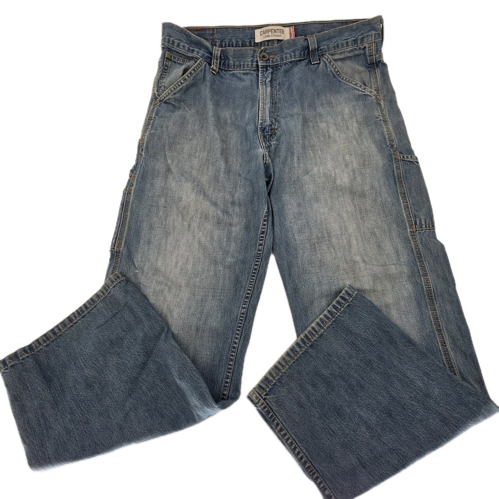 Levi Carpenter Jeans Mens 38x30 Blue Loose Straight Denim Y2K Skater Vintage